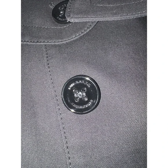 Burberry London Black Mid Length Trench Coat Size 6 - Picture 9 of 13